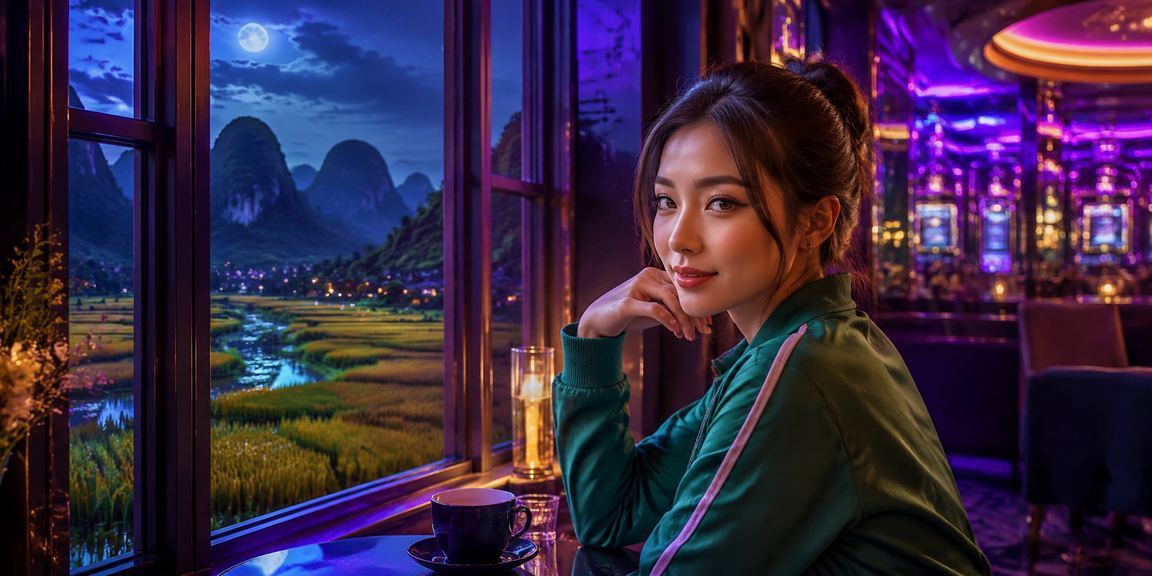 Cảnh Ninh Bình với người chơi thư giãn trong quán cà phê và trải nghiệm cá cược trực tuyến