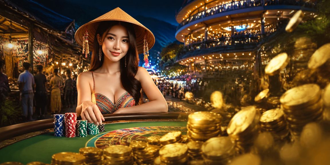 Người dùng Sa Pa đội nón lá truyền thống đang xem thông tin cá cược trên điện thoại